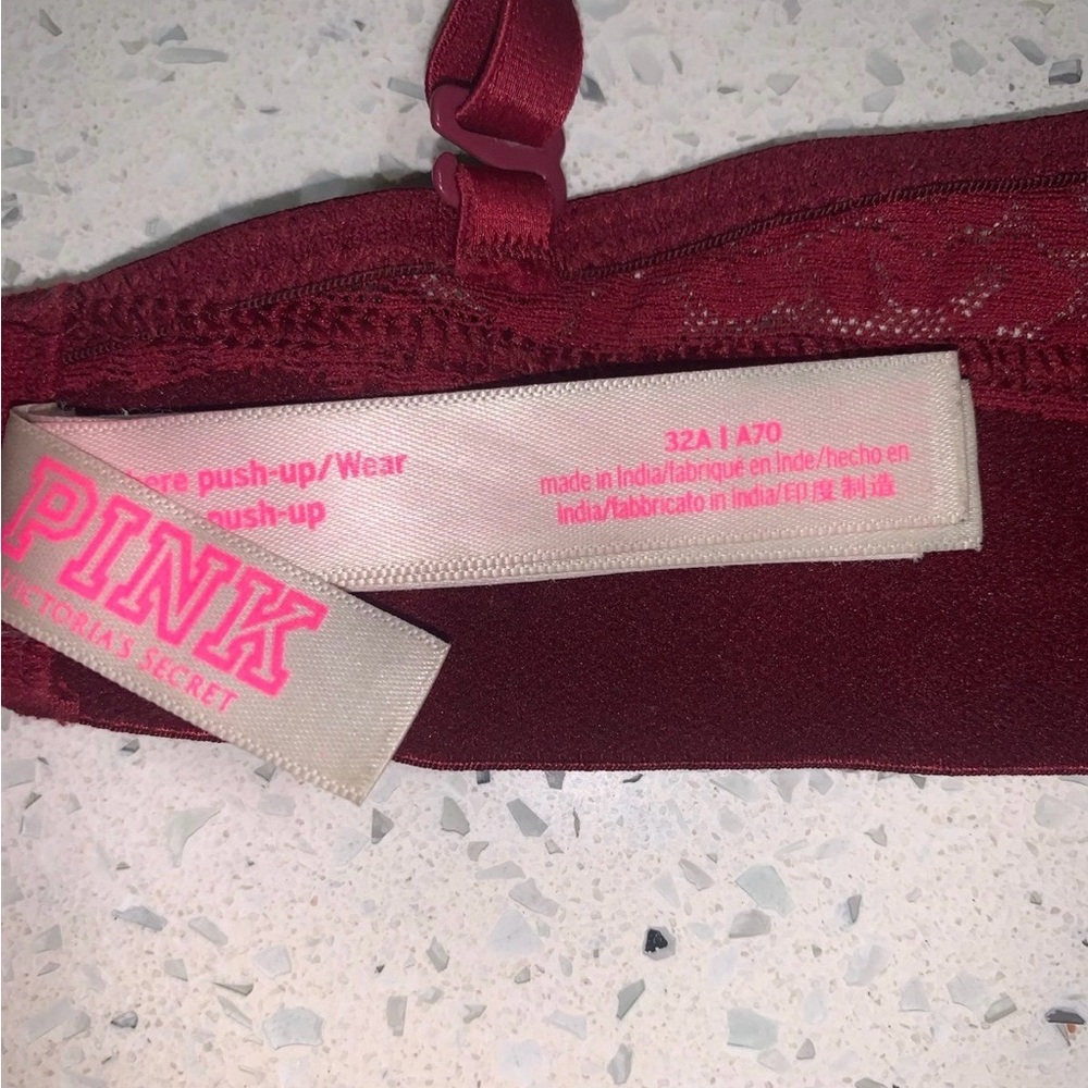Victoria Secret Push Up Elegant Lace Underwire Bra - Red - Picture 4 of 4